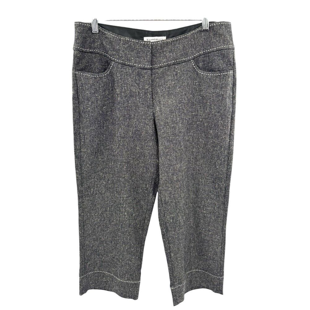 White House Black Market WHBM Grey Soft Cropped Capris Pants Womens Size 8